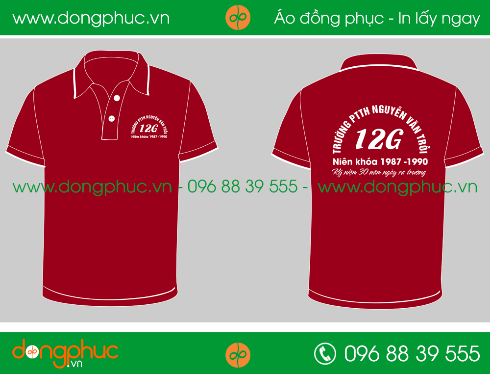 Áo phông đồng phục Lớp 12G Nguyễn văn Trỗi